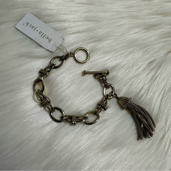 Gold Tone Crystal Tassel Bracelet - Picture 5 of 5